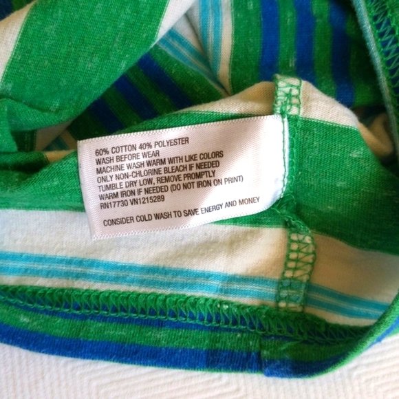 cat & jack green striped pocket t-shirt 12 months baby boy - Picture 4 of 5